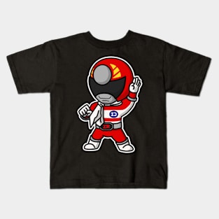 DenjiRed DenziRed Super Sentai Chibi Kawaii Kids T-Shirt